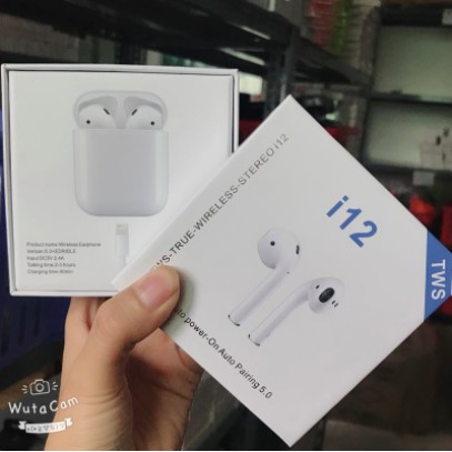 Tai nghe bluetooth không dây Inpods i12 TWS nút cảm ứng âm thanh HIFI có mic đàm thoại cho Android iOS