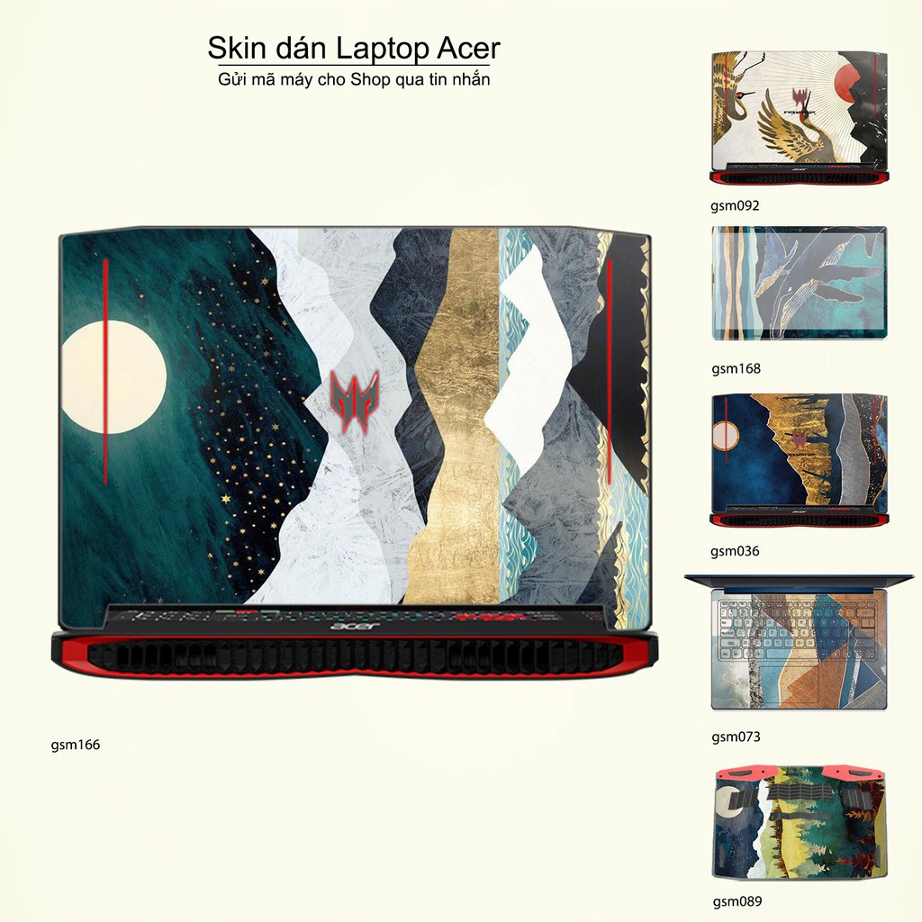 Skin dán Laptop Acer in hình giả sơn mài (inbox mã máy cho Shop)