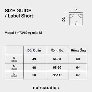 QUẦN SHORT THUN NAM NỮ NOIR LABEL | NOIR STUDIOS