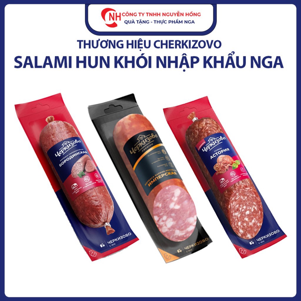 Salami xúc xích hun khói Checkizovo 300g, Salami giò hun khói nhập khẩu Nga, Nguyễn Hồng