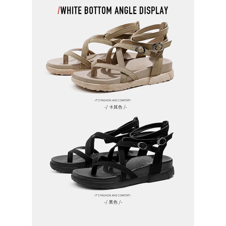 Giày Sandal Nữ Đế Dày Phong Cách La Mã Mới
