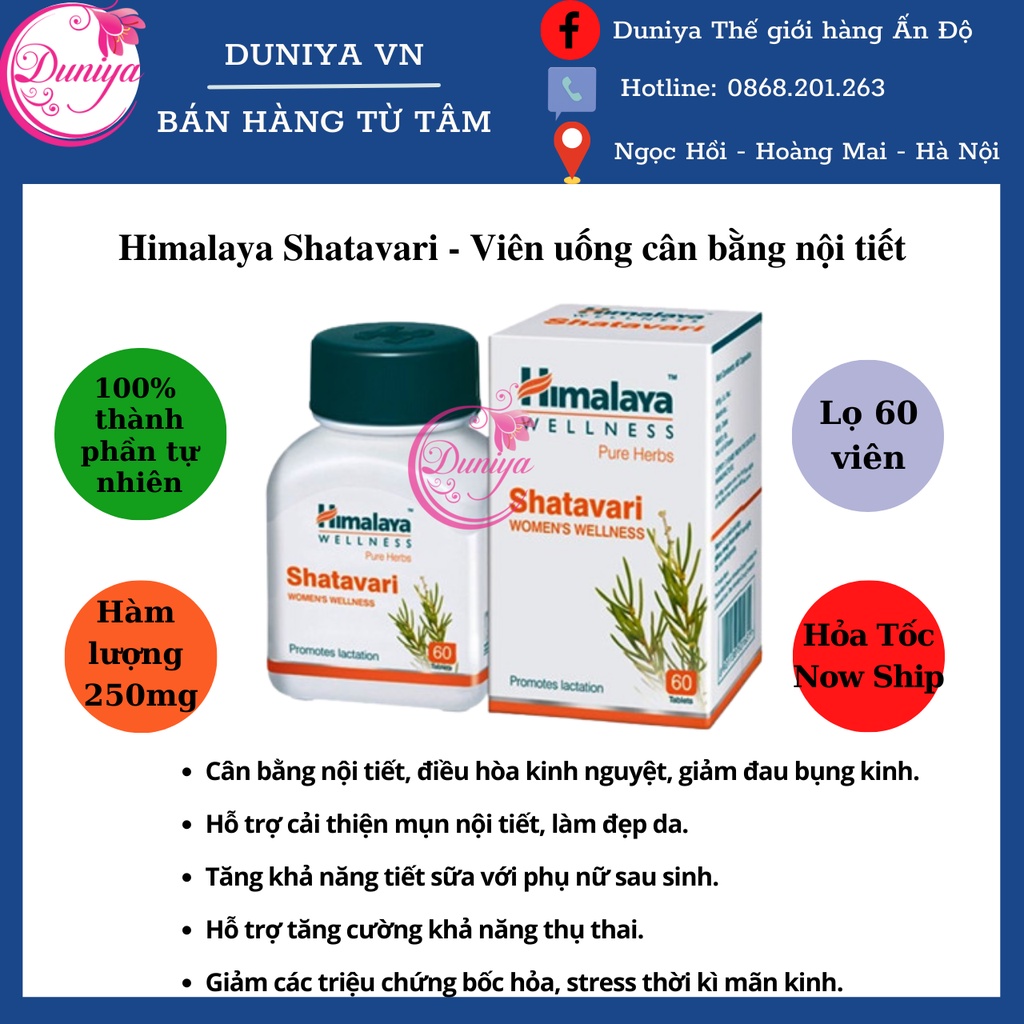 [HOT]Himalaya Shatavari - Da đep sạch mụn -Hỗ trợ nội tiết - [SẴN HÀNG]