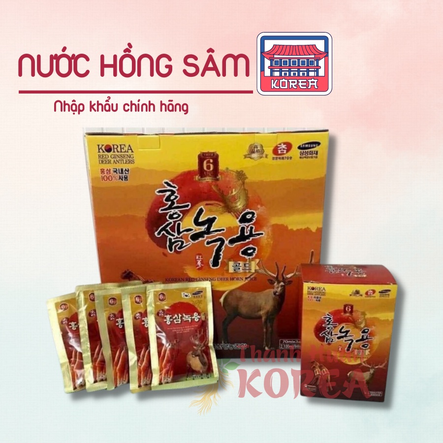 Nước hồng sâm hàn quốc Kanghwa hộp 30 gói* 70ml chính hãng cao cấp, dạng nước tiện sử dụng, bảo vệ sức khỏe toàn diện