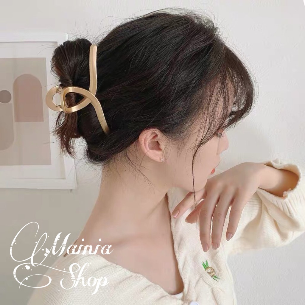 [Sẵn Hàng] 5 Mẫu Kẹp Tóc Càng Cua Nhựa Màu Đồng Phong Cách Hàn Quốc Sang Chảnh Mainia Shop