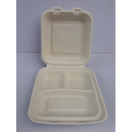 Hộp cơm bã mía 1000ml loại 2 ngăn - 3 ngăn