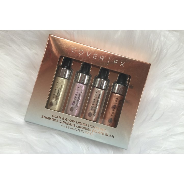 Kem Bắt Sáng Cover FX Glam &amp; Glow Liquid Lights Set Limited Edition Holiday(4,5ml x 4 chai)