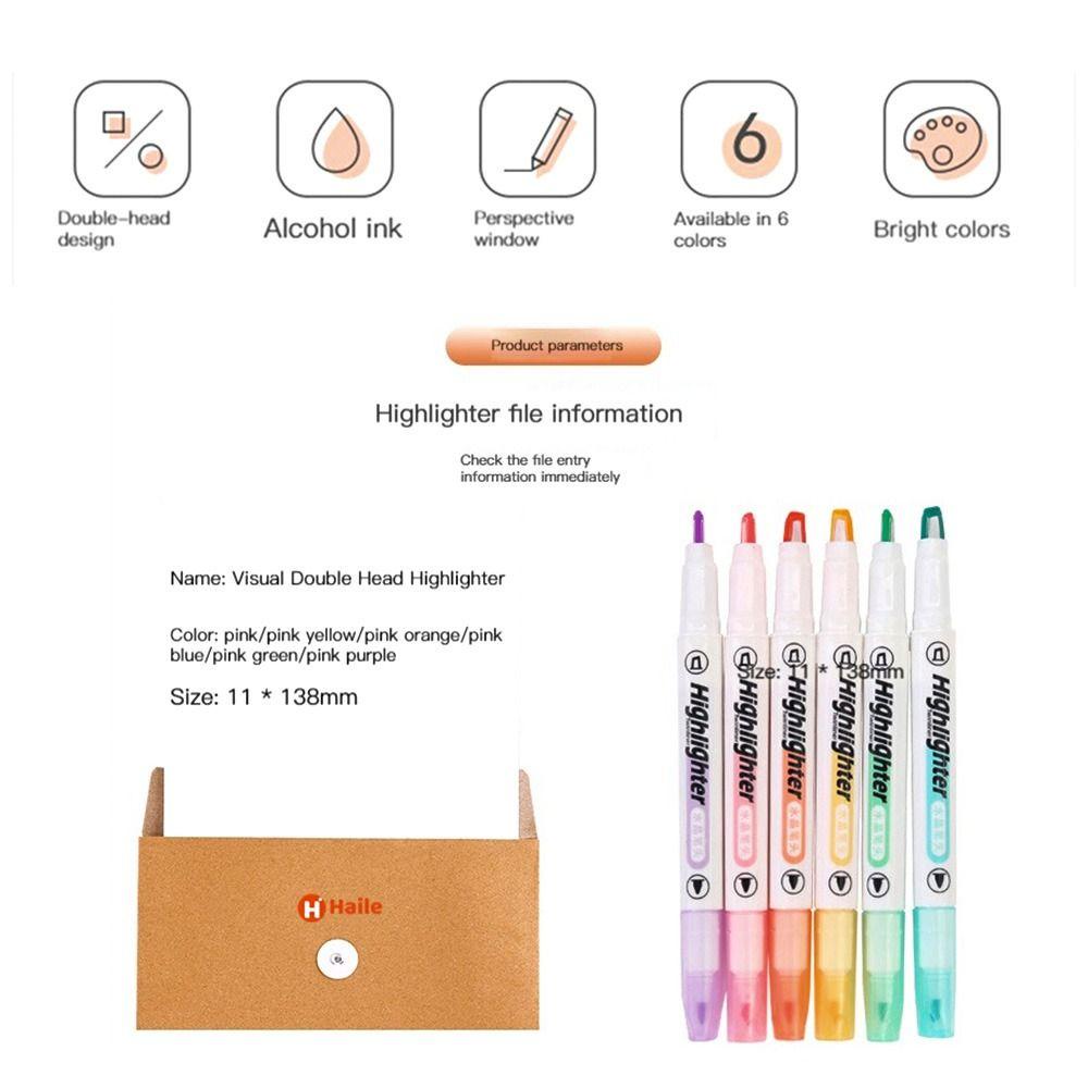 Set 6 Bút Bắt Sáng Màu Sắc Cầu Vồng