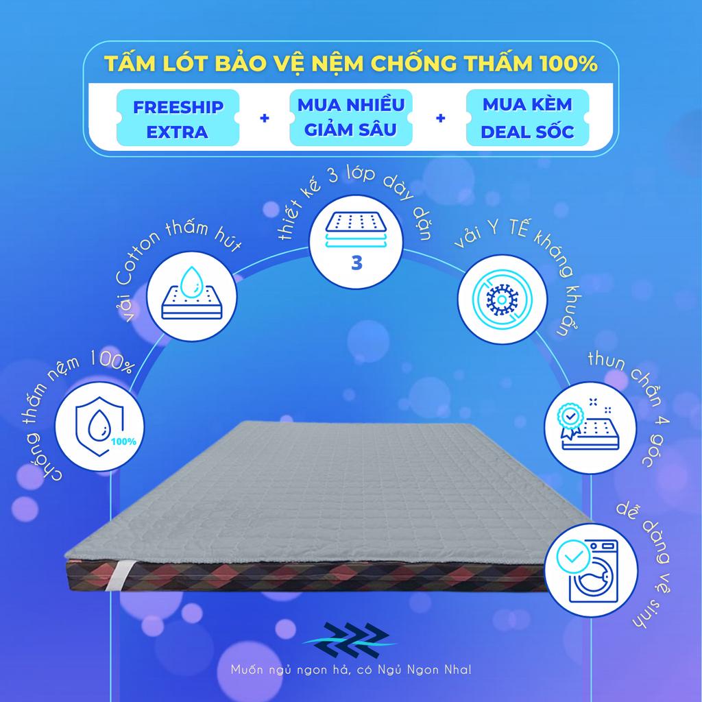 Tấm lót Cotton chống thấm 100% có thun ràng  - Bảo vệ nệm tuyêt đối - Đủ kích thước