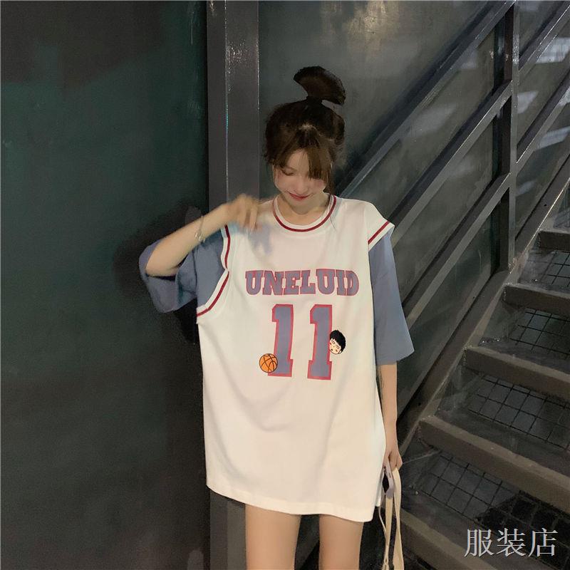 thời trang ulzzang nửa tay áo phong cách hàn quốc cô gái áo thun đồng phục bóng rổ dễ thương | BigBuy360 - bigbuy360.vn