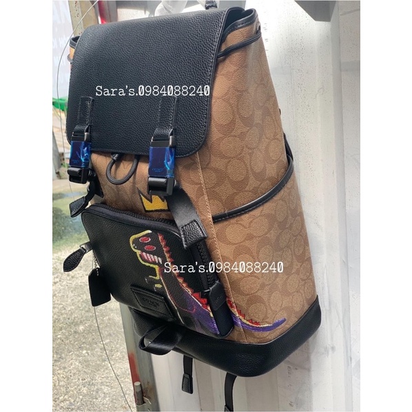 Sẵn sale ❗Balo Coach X Jean canvas khủng long C5419