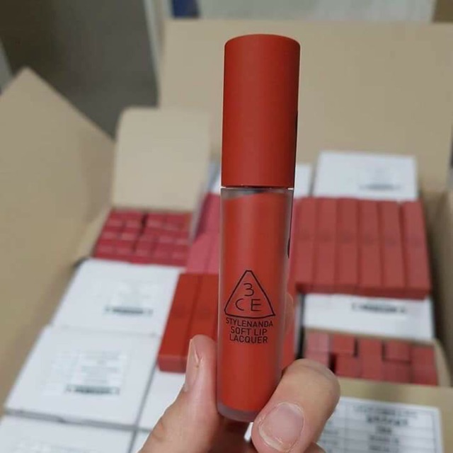 Son 3CE Kem Soft Lip Lacquer màu #Nullset Đỏ gạch
