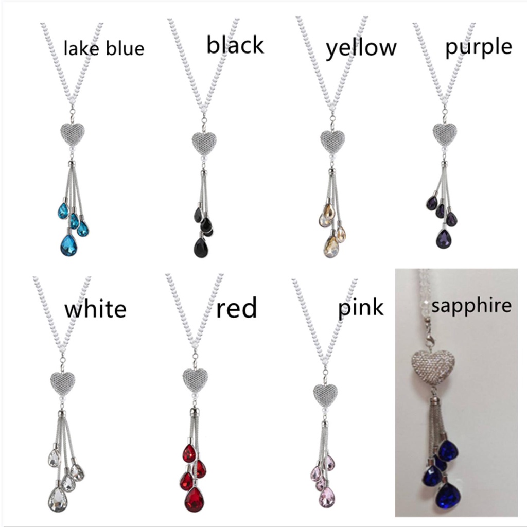 WTTLE Phụ Kiện Trang Trí Gương Chiếu Hậu Xe Hơi Hình Trái Tim Đính Đá Lấp Lánh Thời Trang