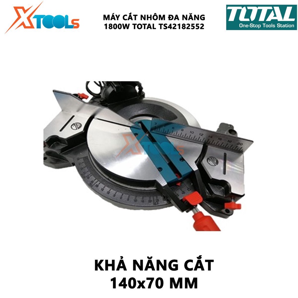Máy cắt nhôm gỗ đa năng TOTAL TS42182552 Máy cưa đa năng Nguồn vào1800W Tốc độ không tải 5500rpm Đường kính lưỡi 255 mm