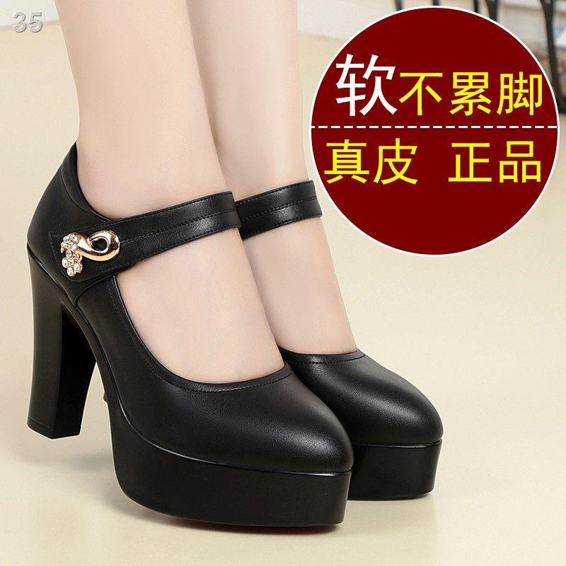 ❁❍Giày da, sườn xám, catwalk, cao gót kiểu mẫu, bệt dành cho phụ nữ, gót, mẹ đế dày, đơn cỡ lớn