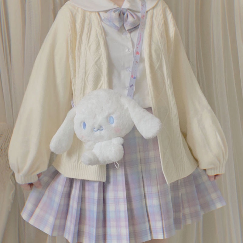 Túi Đeo Chéo Hình Chú Chó Cinnamon Nhồi Bông Dễ Thương Phong Cách Lolita