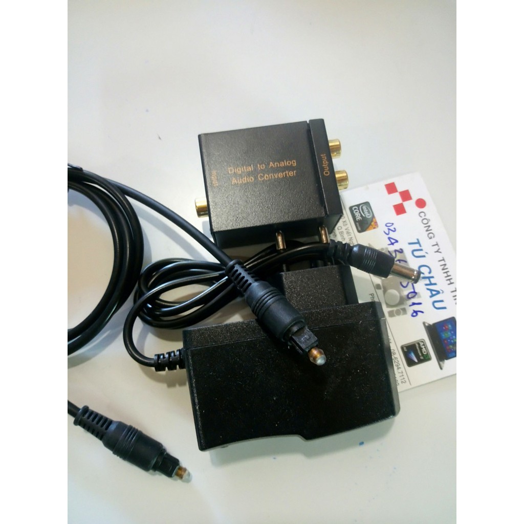 Bộ quang Optical Audio Converter FJGEAR Digital to Analog & Cáp Optical 1M, Adapter nguồn rời