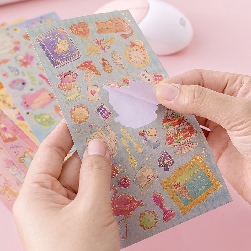 Miếng Dán Trang Trí Sổ Tay / Nhật Ký Họa Tiết Fairy Tale 6 Kiểu Sáng Tạo DIY