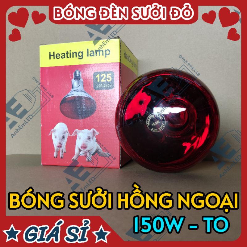 Bóng đèn sưởi hồng ngoại chữa bệnh, động vật, gia súc, chó, mèo, gà, lợn