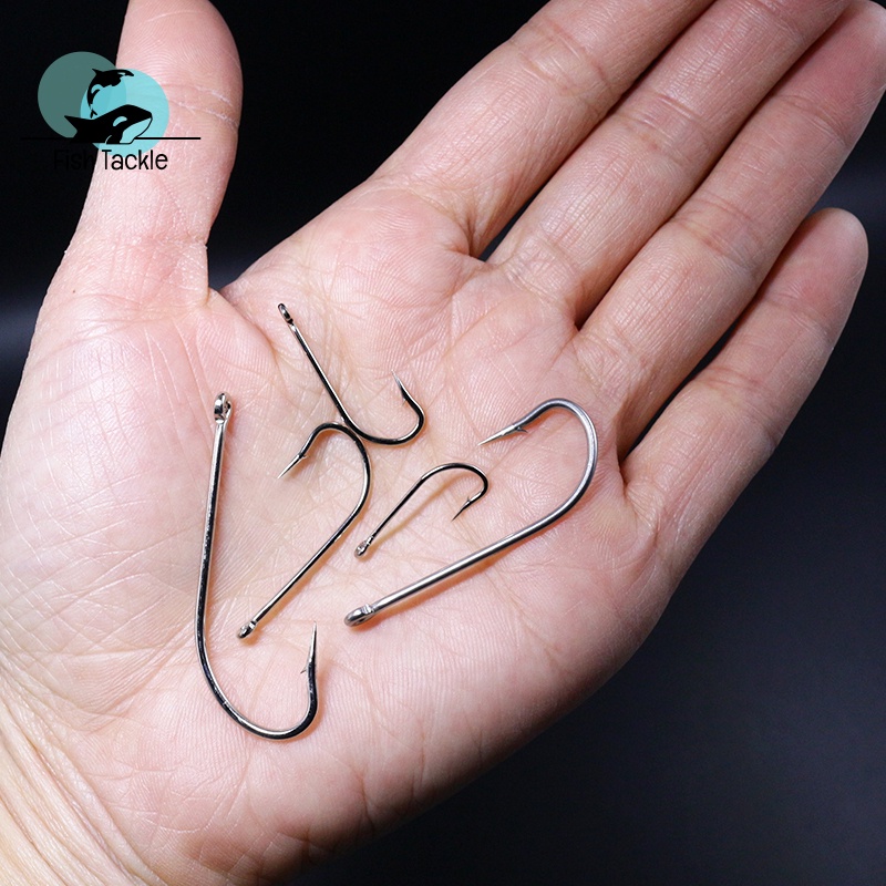 Set 10 Lưỡi Câu Cá Bằng Thép Carbon Cao Cấp 8# 4# 2# Móc Câu Cá 1/0 3/0 Chuyên Dụng Chất Lượng Cao