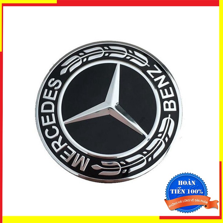 1 chiếc logo chụp mâm, vành bánh xe ô tô Mercedes Benz BZ75mm/ Đường kính 75mm