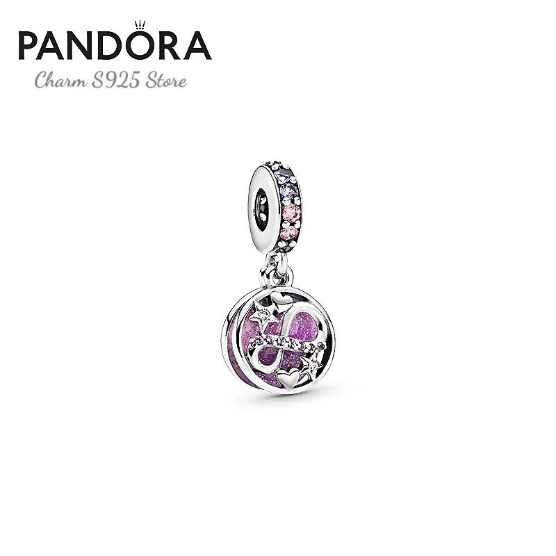 charm pan treo ngôi sao tim bạc s925 cao cấp