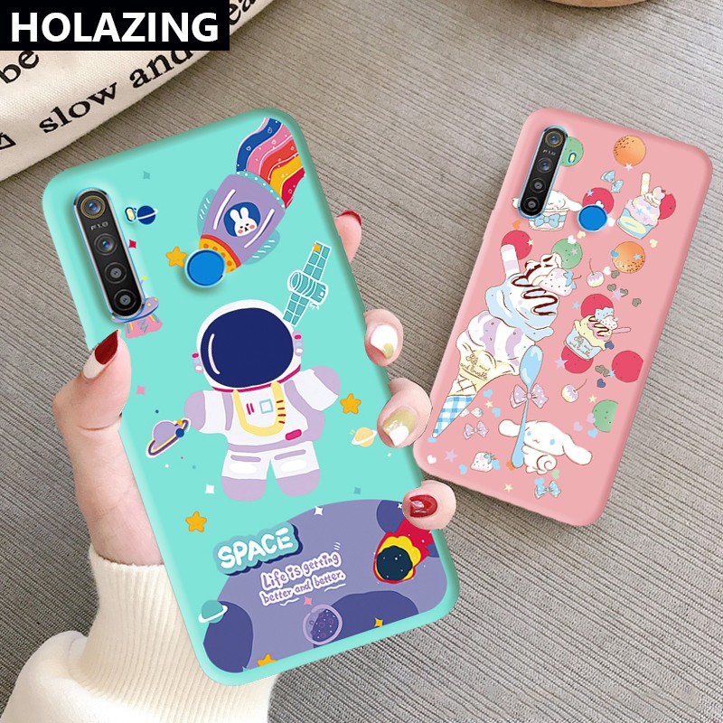 Realme 8 Pro 5 5i 5S 6i 7i Realme 7 Pro C12 C11 C15 C17 X2 XT Narzo 20 Silicone Phone Cases Soft Candy Space Man Icecream Case Cover