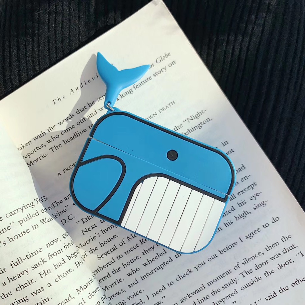 Vỏ Bảo Vệ Hộp Sạc Tai Nghe Không Dây bluetooth Bằng Silicon Mềm Họa Tiết Cá Mập Hoạt Hình Cho Airpods 1 / 2 3 pro 1 / 2 3 pro