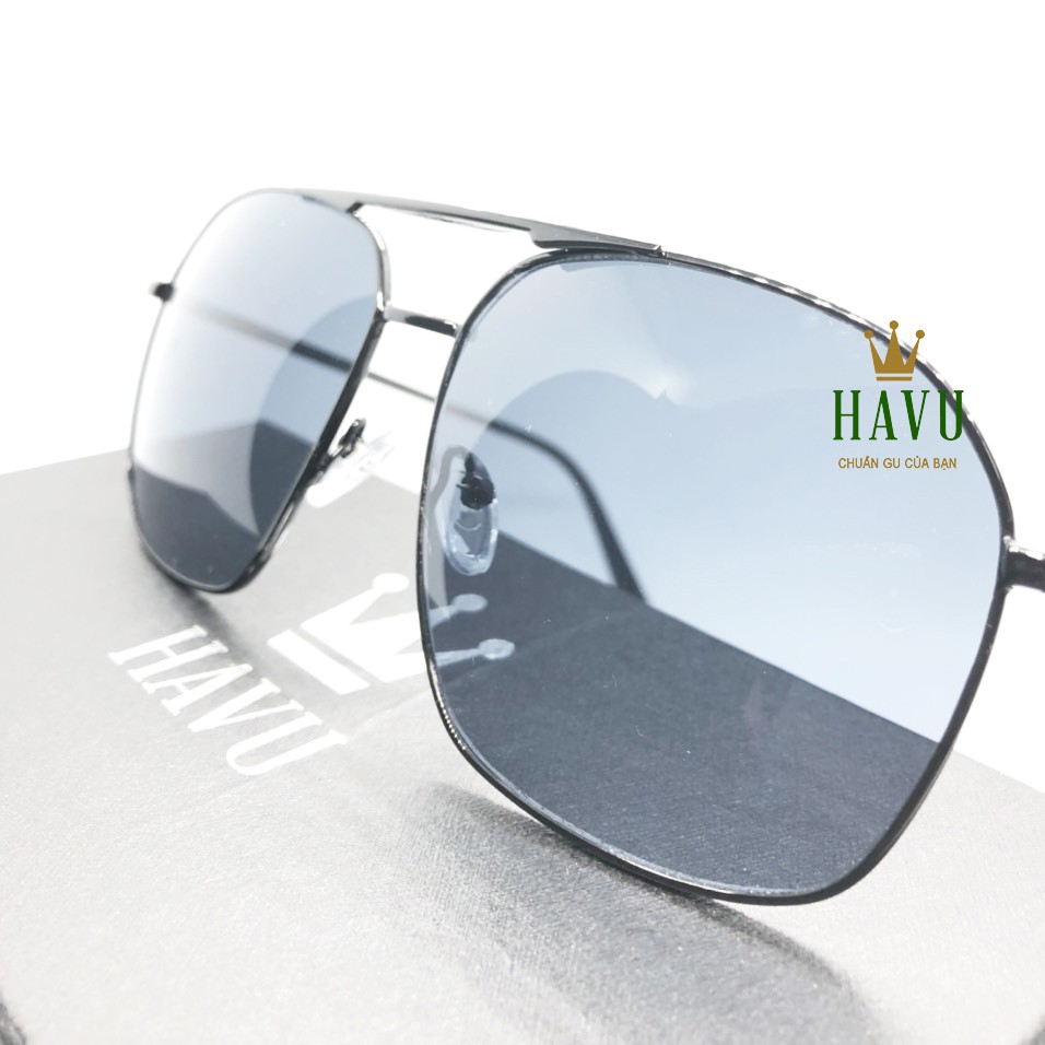 Kính mắt nam HAVU râm đẹp thời trang cao cấp chống bụi không độ bảo vệ mắt màu đen thích hơp đi biển đi du lịch HN4