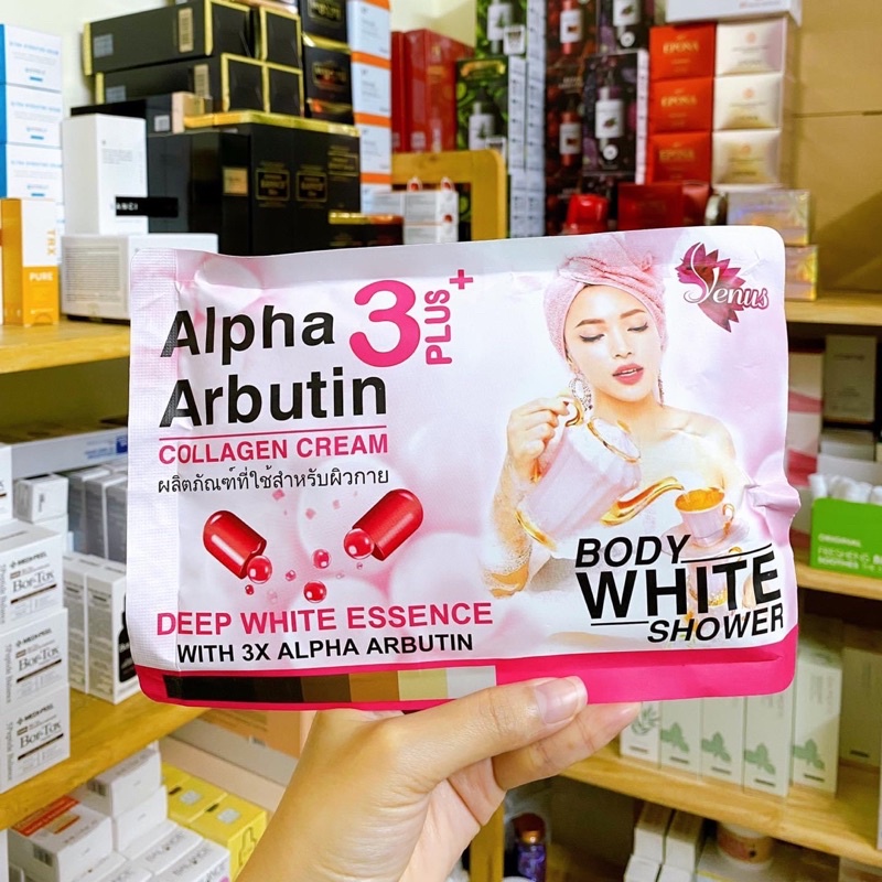 Set Ủ Tắm Trắng Body White Shower Alpha Arbutin 3 Plus + Thái Lan