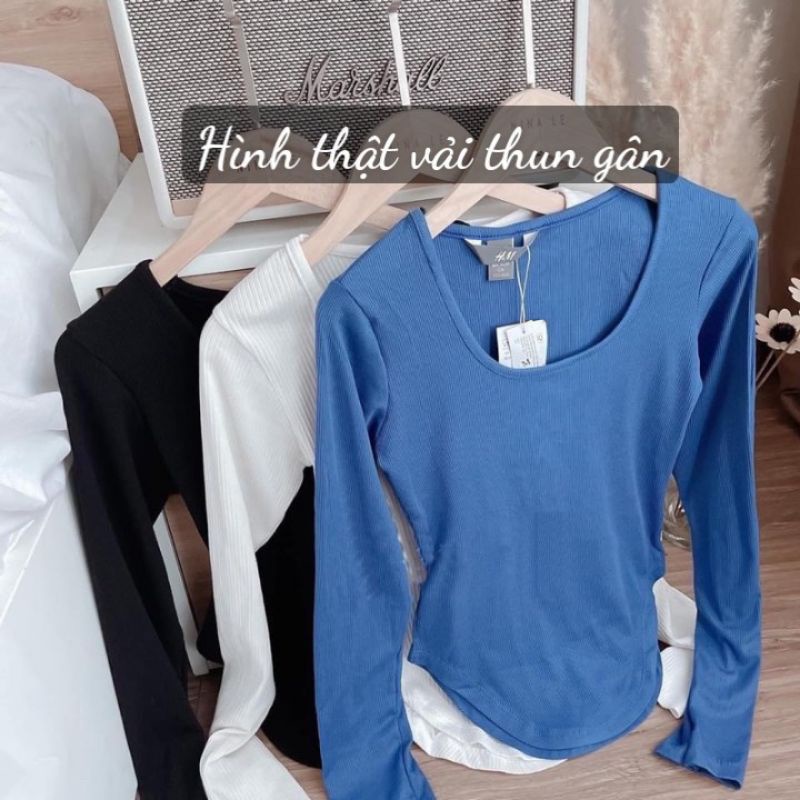 Áo thun nữ vạt nhọn cổ U phong cách hàn quốc