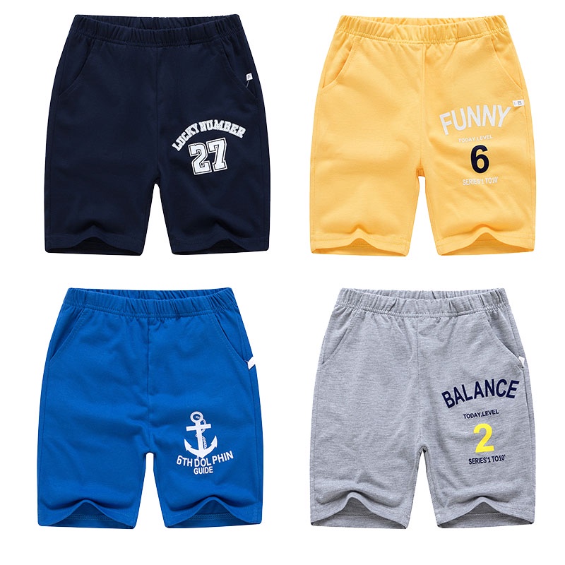 Quần short thể thao SANITKUN bằng cotton thoáng khí có túi dành cho bé trai và bé gái