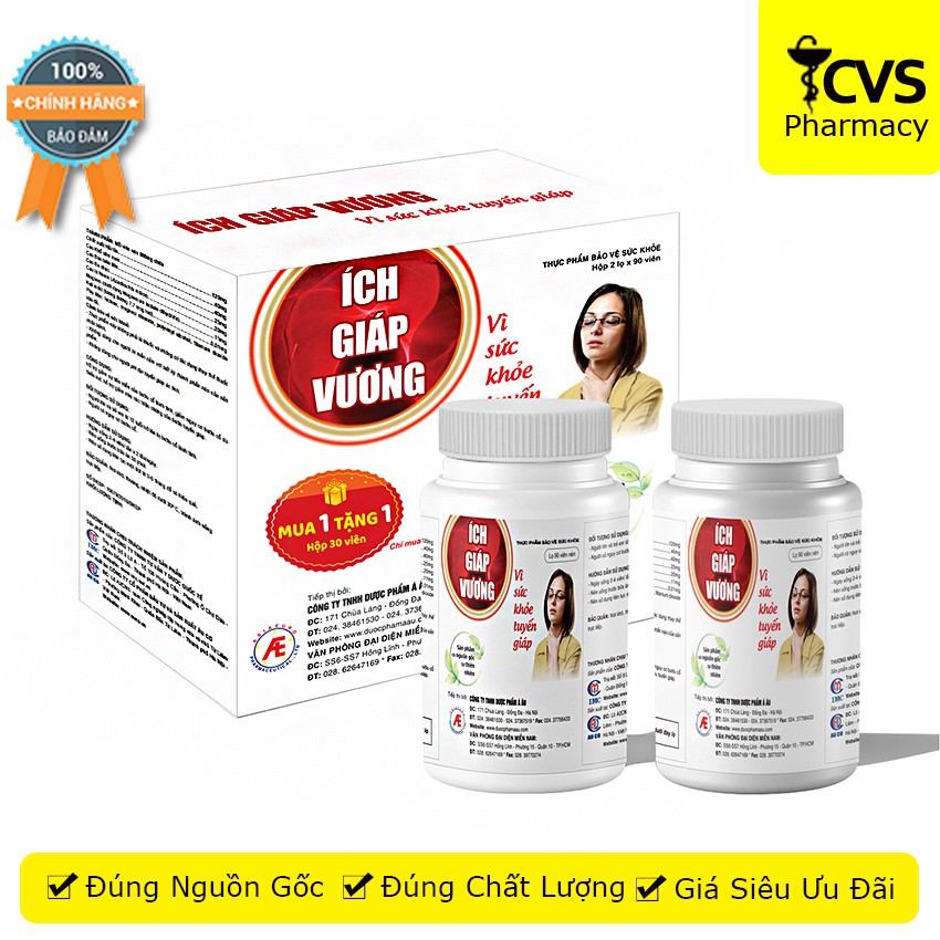[MỚI] Ích Giáp Vương (Hộp 180 Viên) –Viên Uống Tăng Cường Sức Khỏe Tuyến Giáp - cvspharmacy