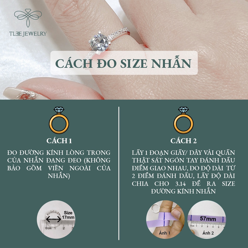 Nhẫn bạc nữ TLEE trụ đá bốn chấu nạm đá sang trọng NCJ A0157