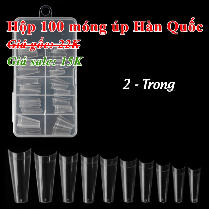 Hộp 100 móng úp Hàn Quốc