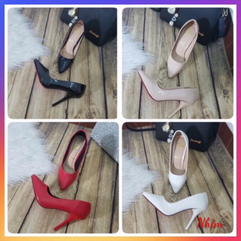 ⚡Hàng đẹp⚡️Giày cao gót đế đỏ lbt 9p lót êm