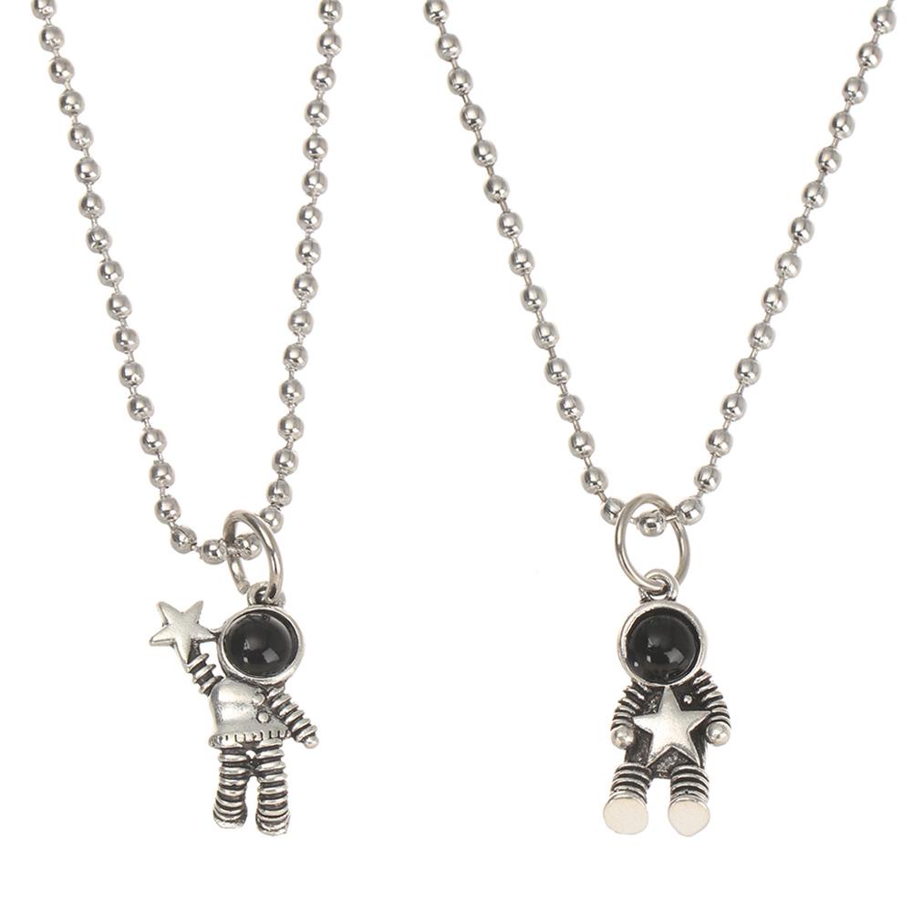 Set 1 / 2 Vòng cổ Mặt Hình Phi Hành Gia Phong Cách Punk Hip hop Thời Trang Cho Cặp Đôi
