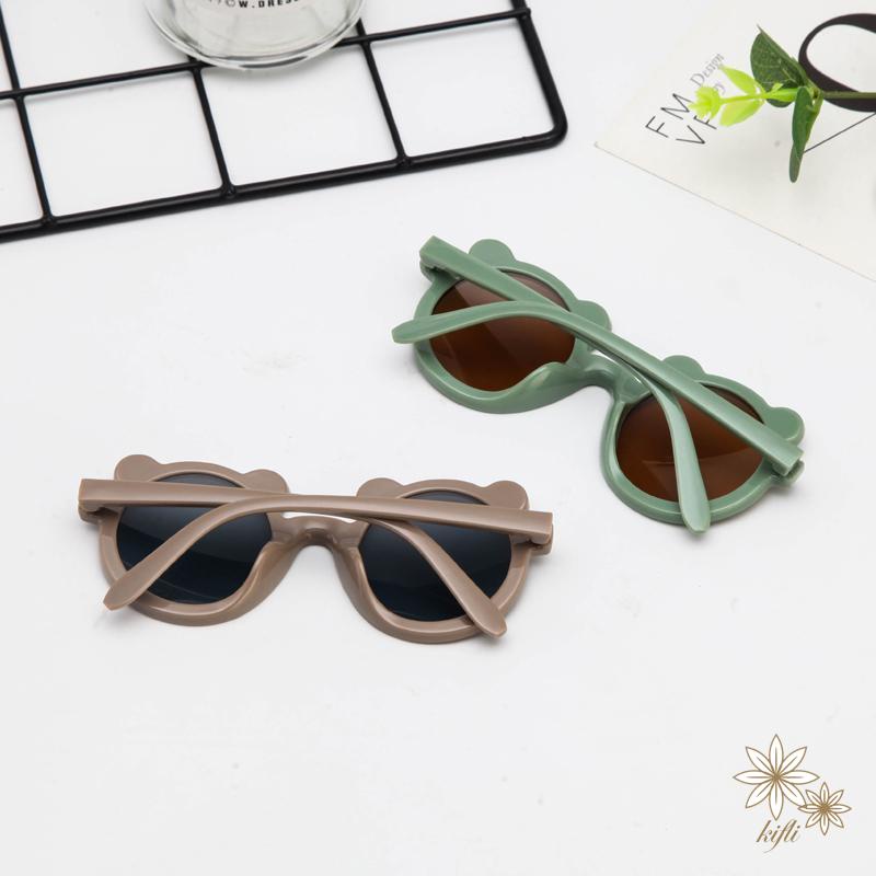 Kính râm gọng tròn thiết kế tai gấu xinh xắn cho bé