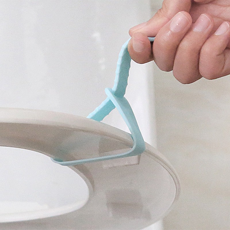 Dụng cụ dây silicon nâng nhấc mở lật nắp bồn cầu toilet thông minh tiện dụng kháng khuẩn cho bé