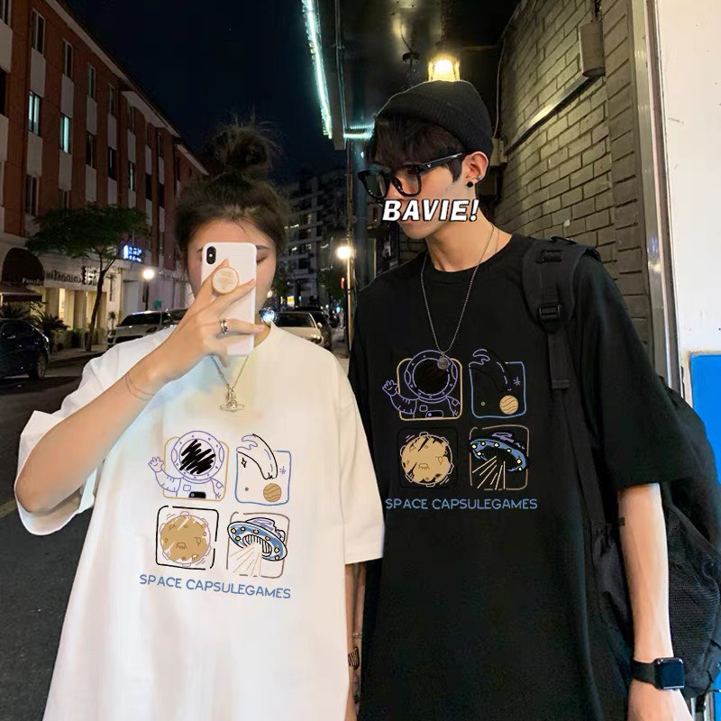 Áo Nasa, áo phông đôi nam nữ, áo thun nam nữ Form rộng tay lỡ, chất cotton su, không nhăn, thoáng mát, in hình 5D | BigBuy360 - bigbuy360.vn