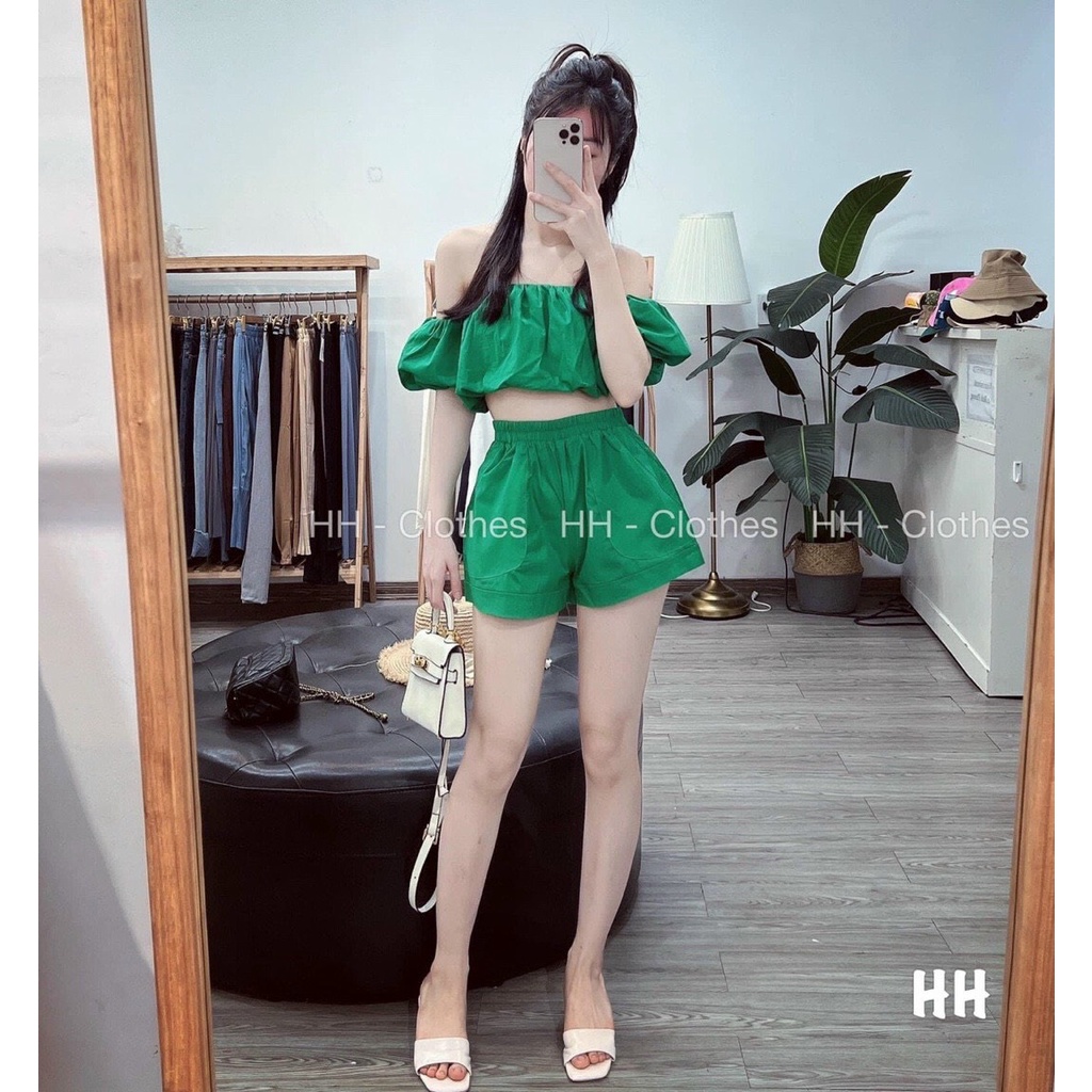 sét bộ đùi áo bệt vai tay phồng