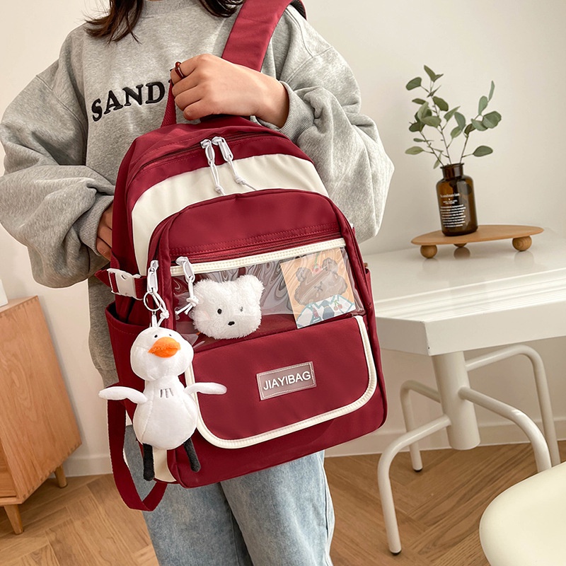Balo đi học nữ dễ thương giá rẻ QITI cặp nam nữ đi học unisex phong cách thời trang ulzzang