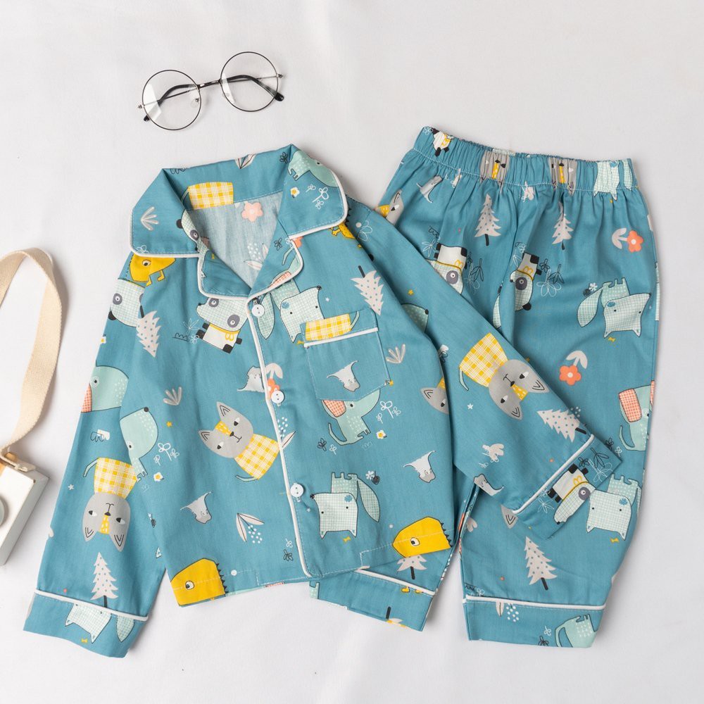 BỘ ĐỒ NGỦ PIZAMA COTTON LỤA SIÊU CUTE CHO BÉ