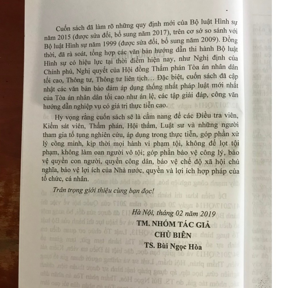 [ Sách ] những điểm mới của Bộ luật hình sự năm 2015 (sửa đổi bổ sung năm 2017) và các văn bản hướng dẫn thi hành