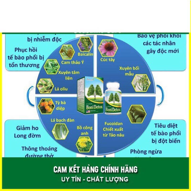 BoniDetox  - Boni Detox hỗ trợ giải độc phổi và giảm nguy cơ u bướu phổi của Mỹ