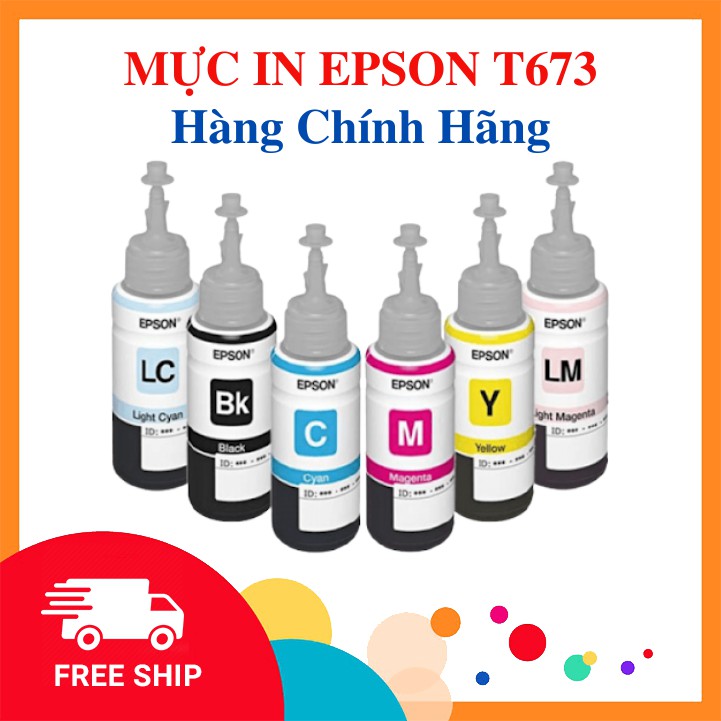 Mực nước T673 70ml dùng cho máy in phun màu Epson L800,L805,L850,L1800 - Hàng chính hãng