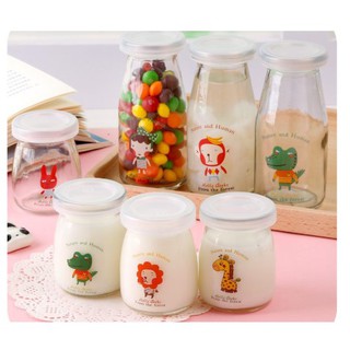 Set 12 hũ thuỷ tinh làm sữa chua có đủ size