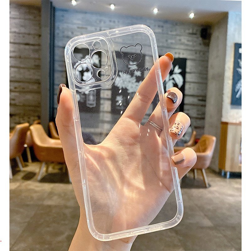 Ốp Điện Thoại Dẻo Trong Suốt Họa Tiết Hoạt Hình Chú Gấu Dễ Thương Cho Iphone 13 Pro MAX 12 11 Pro MAX X XR XS MAX 7 8 6 Plus
