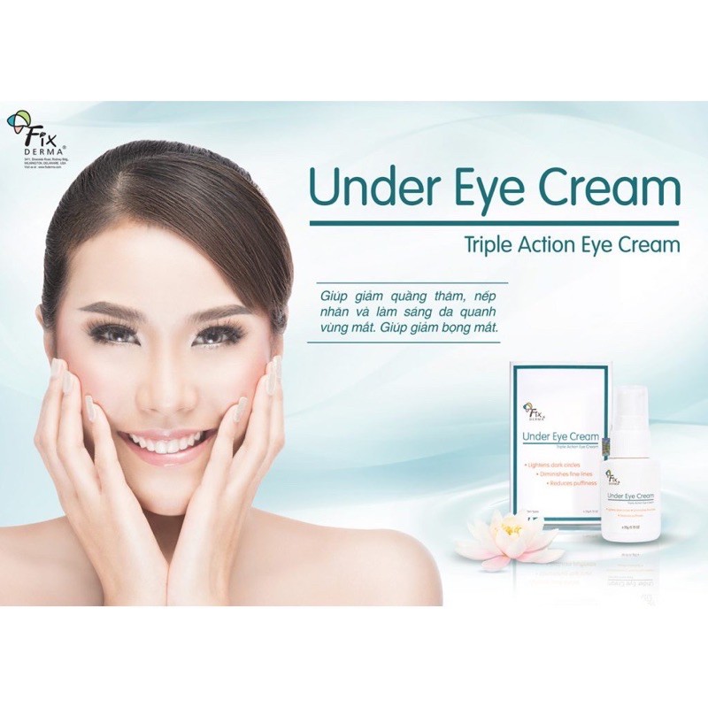 ✅ [CHÍNH HÃNG] Kem Giảm Quầng Thâm  Bọng Mắt Fixderma Under Eye Cream: mờ vết thâm, sáng da