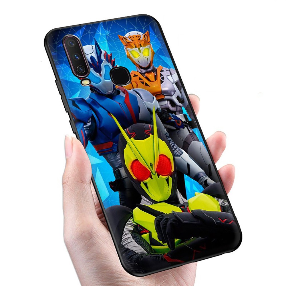 Cool Kamen Rider Soft Black TPU Silicone Phone Case for VIVO Y75 Y81 Y81S Y85 Y89 Y91 Y93 Y95 Y91C Anti-fall Back Cover