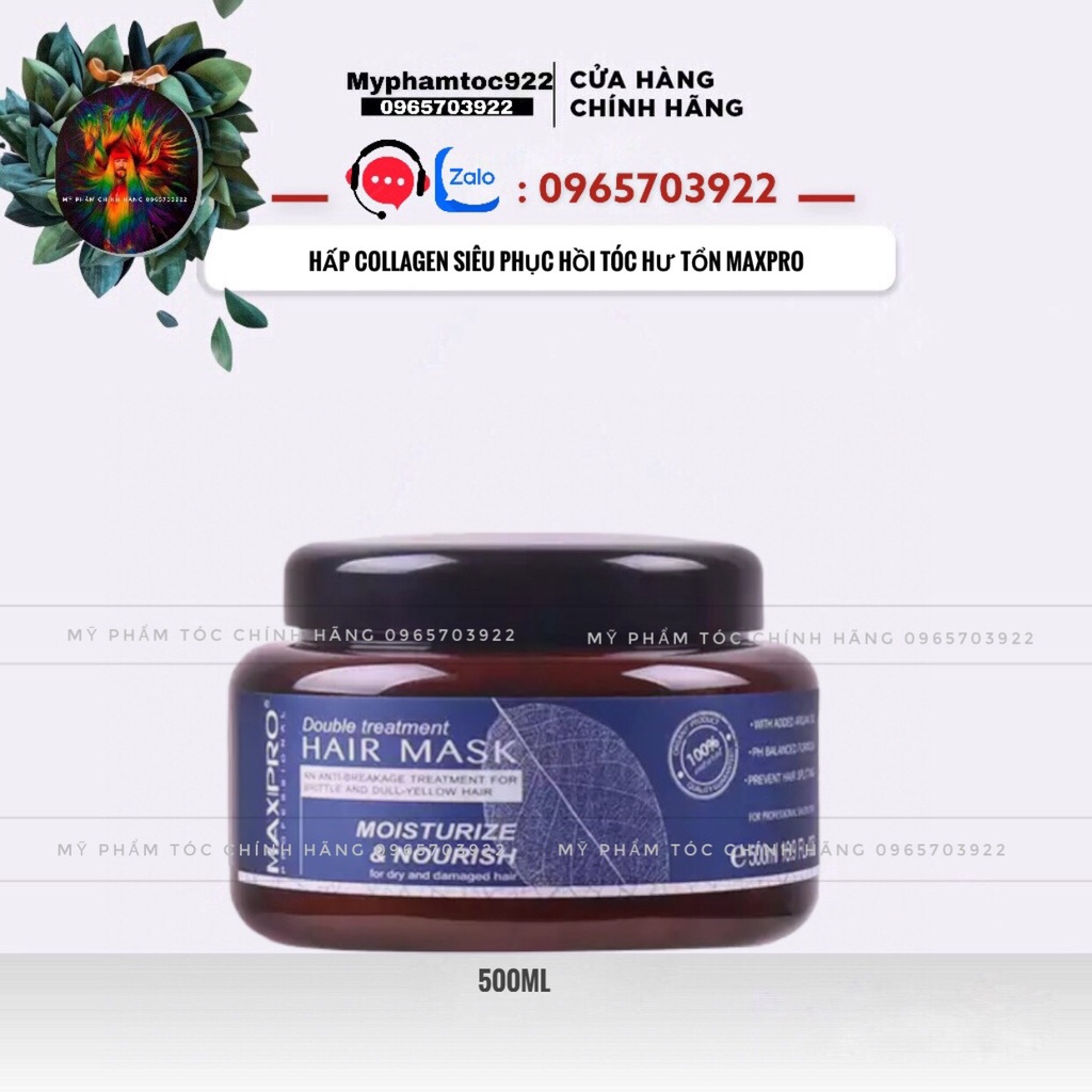Kem ủ tóc dạng hũ MAXPRO collagen 500ml - maxpro chính hãng